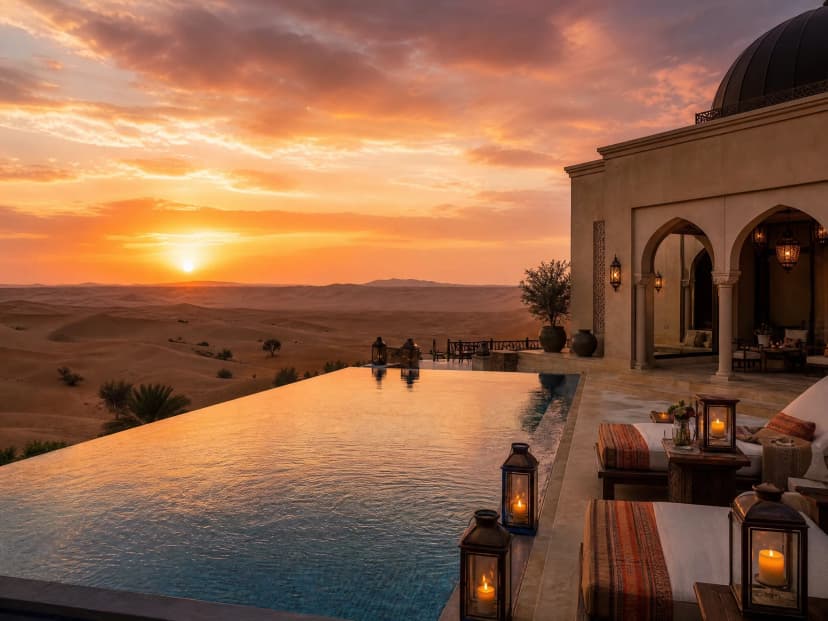 Al Maha Desert Resort — эксклюзивная desert villa с private pool среди дюн и refined Arabian luxury atmosphere